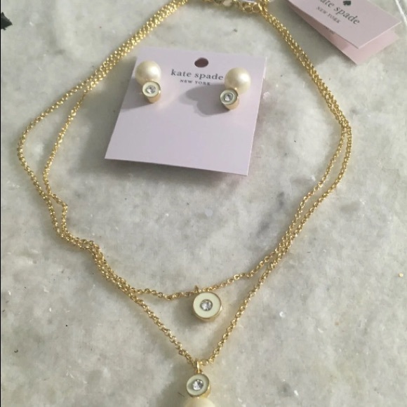 kate spade Jewelry - Pearly delight earrings and necklace